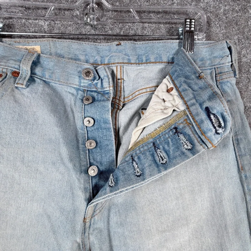 Levis 501 '93 Jeans Mens 33x34 Blue Denim Cotton Stretch Straight Fit Mid Rise‎